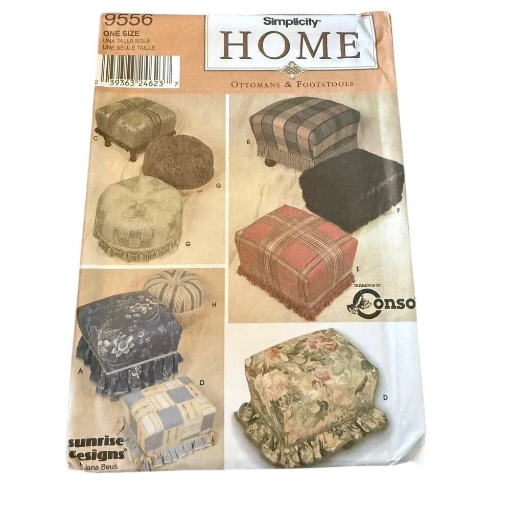 Simplicity Home 9556 Ottomans and Footstools Pattern New Uncut Factory Folded‎